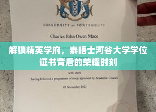 泰晤士河谷大学学位证书，揭秘荣耀背后的精英之路