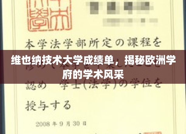 探寻维也纳技术大学，欧洲顶尖学府的学术魅力全景
