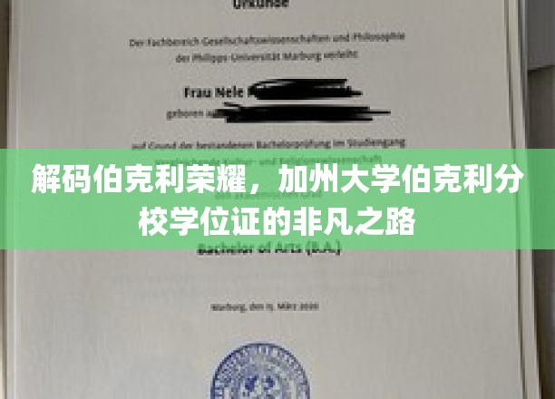 解码伯克利荣耀，加州大学伯克利分校学位证的非凡之路