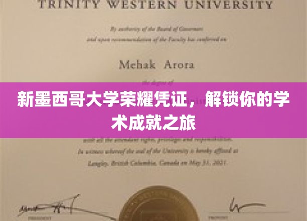 解码新墨西哥大学荣誉之旅，成就解锁，未来无限可能