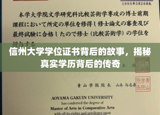 信州大学学位证书，揭开学历传奇背后的神秘面纱