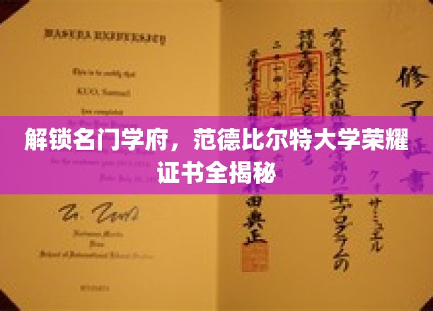 名门荣耀，探秘范德比尔特大学证书的传奇内涵