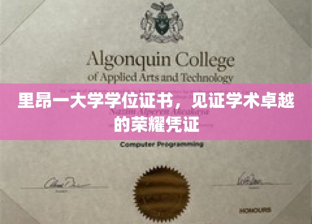 里昂大学学位证书，承载学术巅峰的荣耀印记