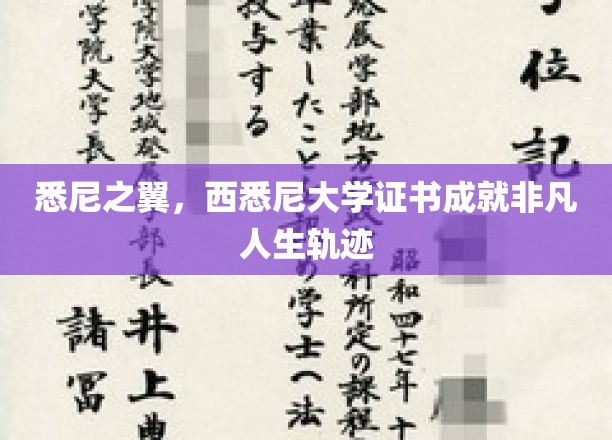 悉尼之翼，西悉尼大学证书助力非凡人生轨迹