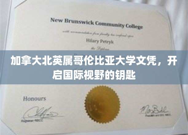 加拿大北英属哥伦比亚大学文凭，开启国际视野的钥匙