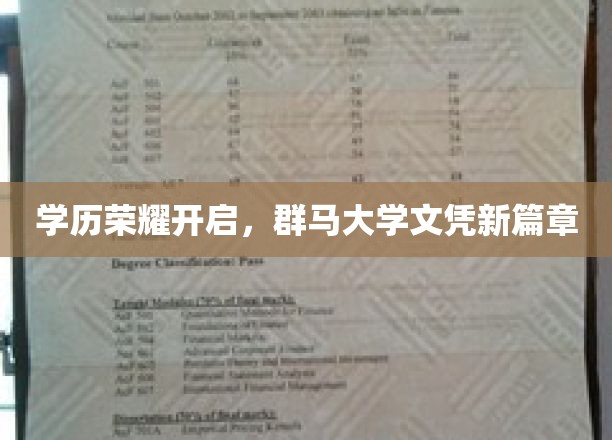 群马大学新篇章，学历荣耀闪耀，未来无限可能