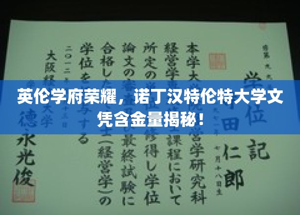 揭秘诺丁汉特伦特，英伦名校学位的含金量与荣耀背后