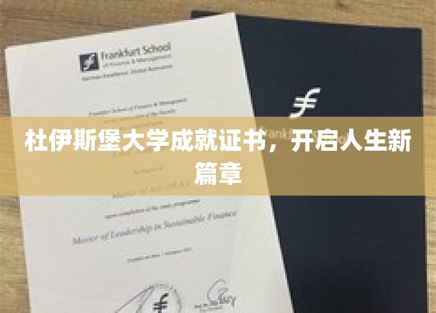 杜伊斯堡荣耀证书，点亮人生新起点