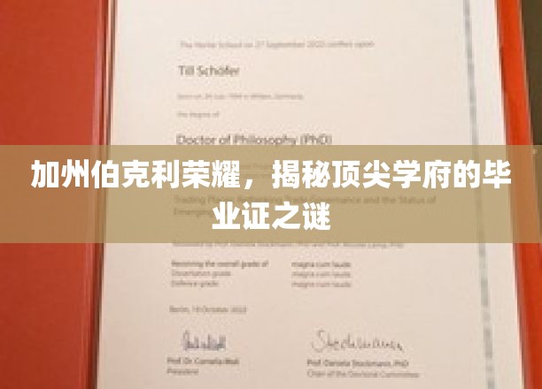 加州伯克利荣耀，揭秘顶尖学府的毕业证之谜