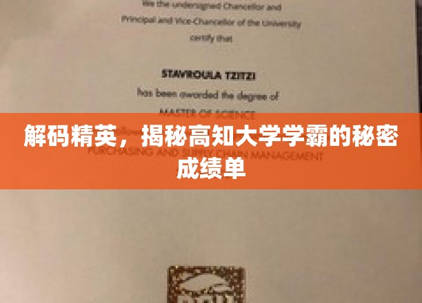 解码精英，揭秘高知大学学霸的秘密成绩单