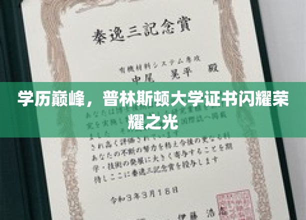 学历巅峰，普林斯顿大学证书闪耀荣耀之光
