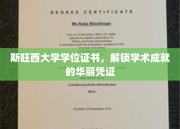 斯旺西大学学位证书，开启学术成就的璀璨篇章