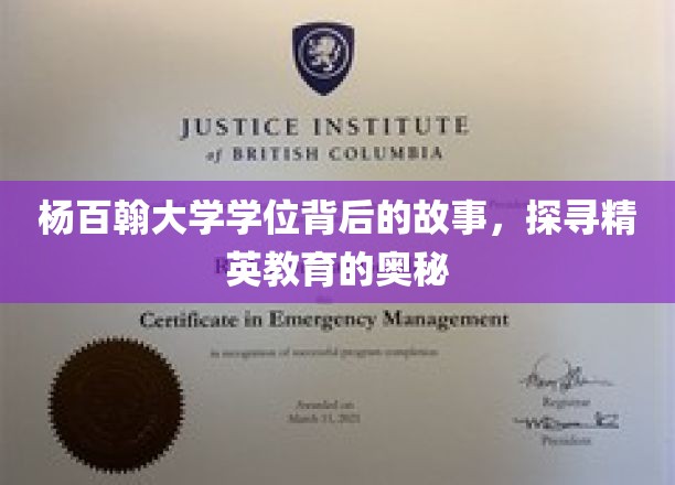 杨百翰大学学位背后的故事，探寻精英教育的奥秘