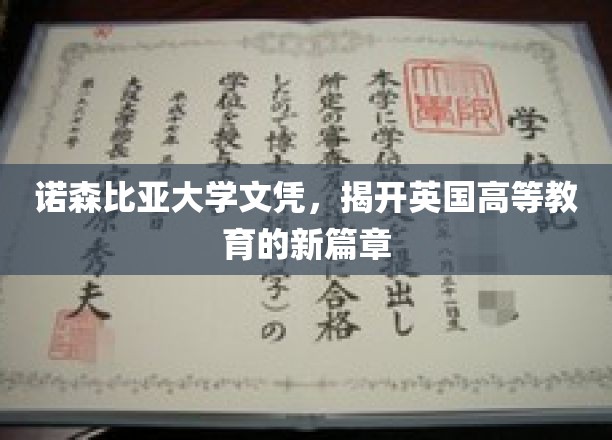 诺森比亚大学文凭领航，英国高等教育创新力崭新纪元