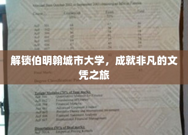 探索伯明翰城市大学，开启卓越学位的非凡征途
