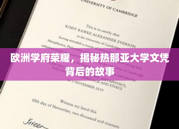 欧洲学府荣耀，揭秘热那亚大学文凭背后的故事
