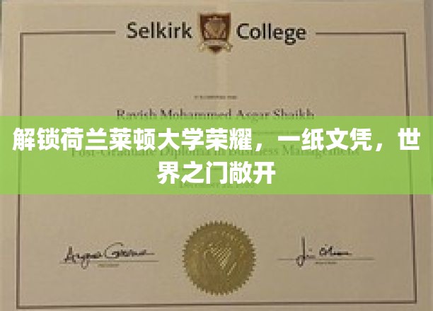 荷兰莱顿大学荣耀通行证，全球机遇尽在掌握