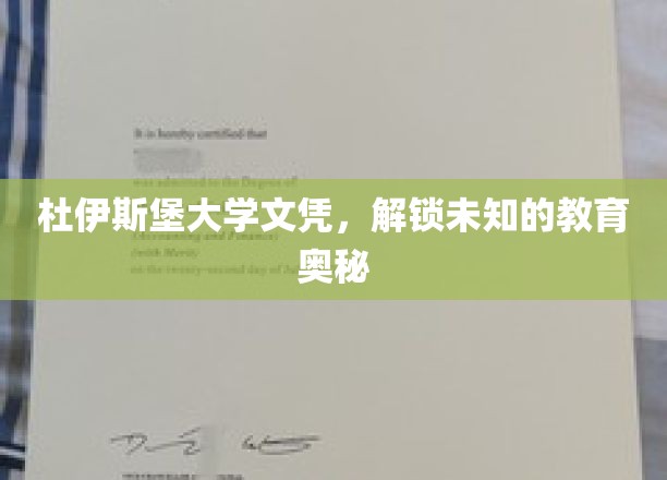 杜伊斯堡大学文凭，解锁未知的教育奥秘