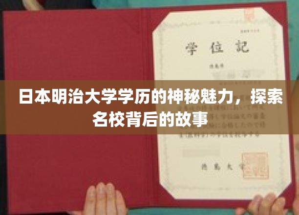 揭秘明治大学学历的独到魅力，名校背后的传奇故事