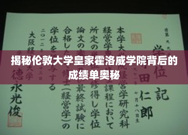 揭秘伦敦大学皇家霍洛威学院卓越成绩的秘密源泉