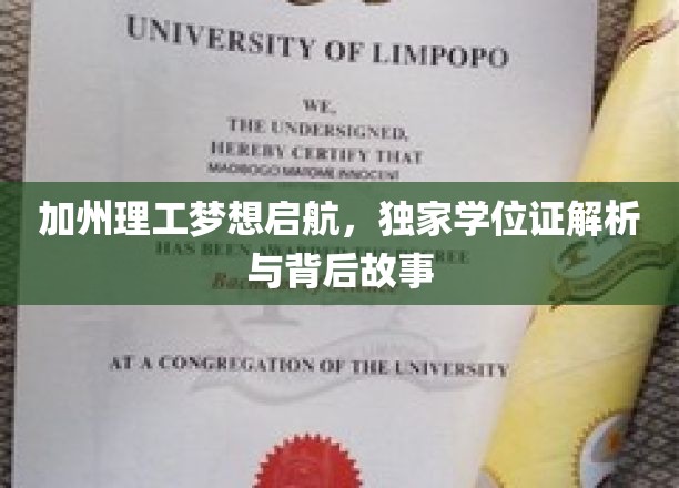 解码加州理工，独家学位证背后的传奇旅程