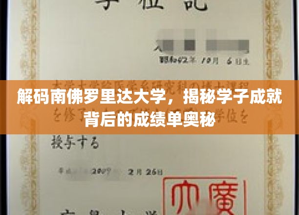 解码南佛罗里达大学，揭秘学子成就背后的成绩单奥秘