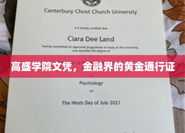 金融精英的黄金钥匙，高盛学院文凭，解锁金融界的无限可能