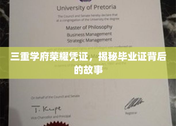 探寻三重学府荣耀证书背后的传奇故事