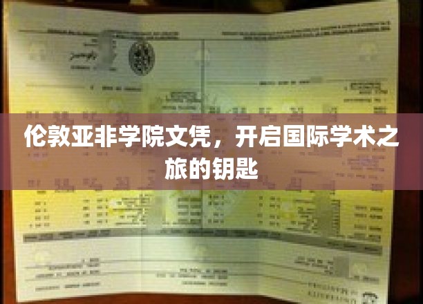伦敦亚非学院文凭，开启全球学术殿堂的璀璨钥匙