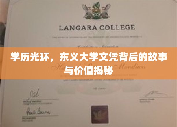 东义大学文凭背后的传奇，揭秘学历光环背后的真实价值与故事