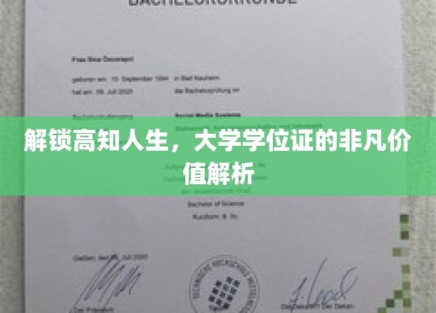 学位证背后的黄金钥匙，探索高知人生的无限可能