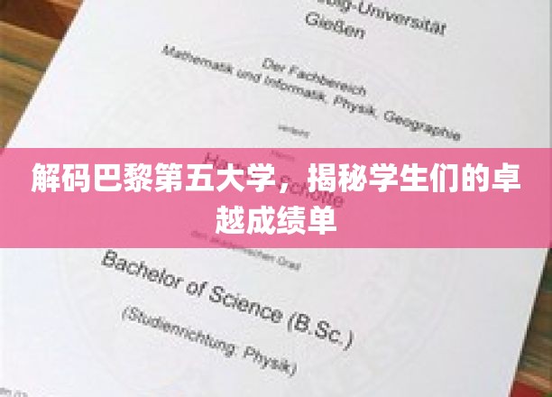 巴黎第五大学：解码卓越，探索学生们的辉煌成绩单