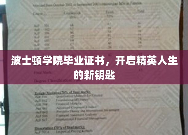 波士顿学院证书，解锁精英梦想之门