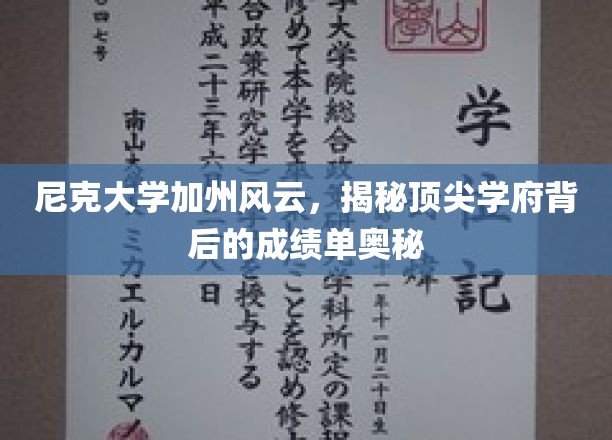 加州尼克大学传奇揭秘，解码顶尖名校的卓越成绩背后