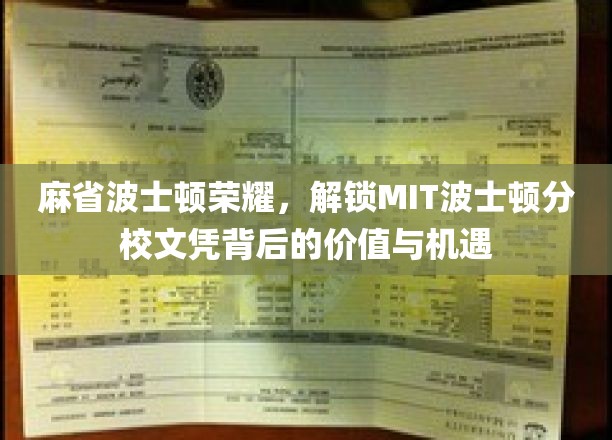探索MIT波士顿分校文凭的无限魅力与就业潜力