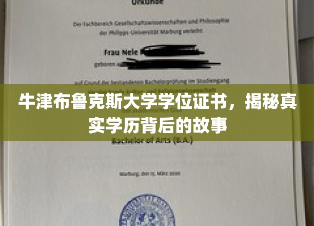 揭秘牛津布鲁克斯大学学位证书背后的真实学历传奇