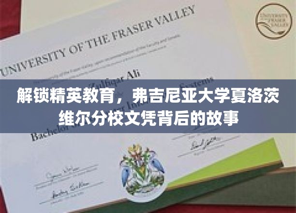 弗吉尼亚大学夏洛茨维尔分校文凭背后的精英教育揭秘之旅