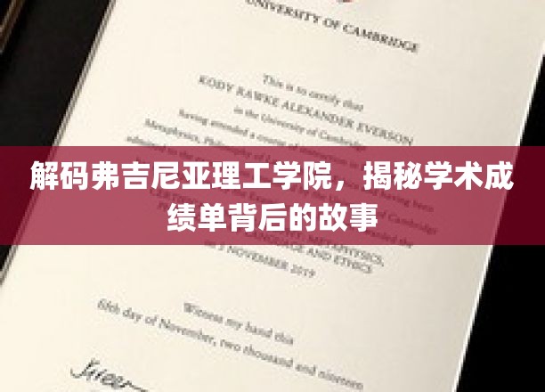 揭开弗吉尼亚理工学院成绩单的秘密，背后的学术传奇