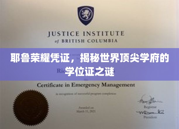 耶鲁荣耀凭证，揭秘世界顶尖学府的学位证之谜