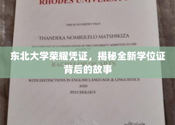 东北大学新证面世，探寻学位证背后的荣耀变迁