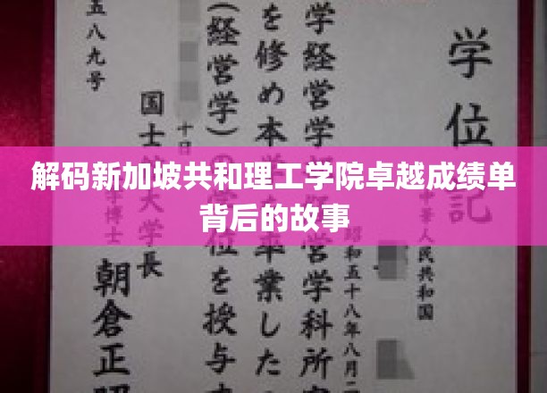 揭开新加坡共和理工学院辉煌成就的神秘面纱