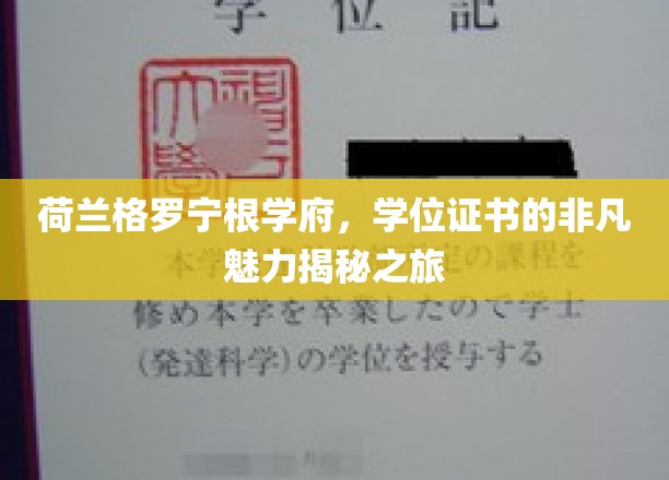 荷兰格罗宁根学府，学位证书的非凡魅力揭秘之旅