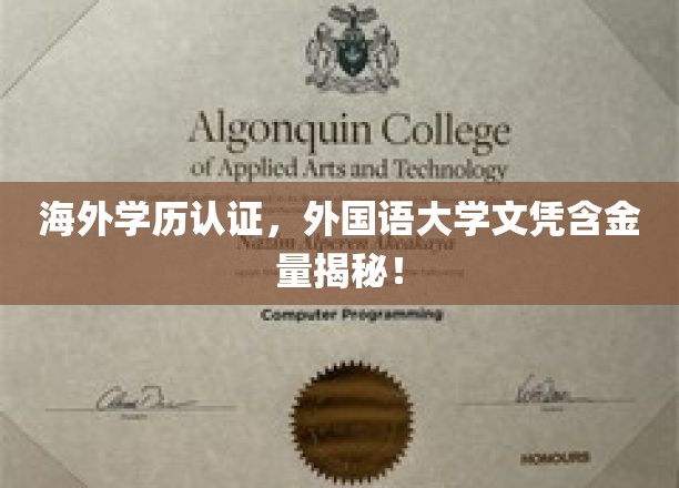 海外学历认证，外国语大学文凭含金量揭秘！
