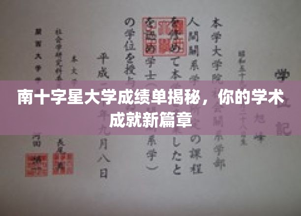 解码南十字星大学成绩单，开启你的学术辉煌新纪元