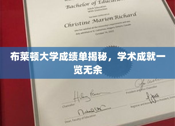 揭开布莱顿大学学术成绩的神秘面纱