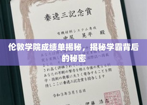 揭秘伦敦学院学霸背后的神秘力量