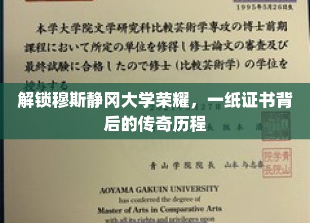 解锁穆斯静冈大学荣耀，一纸证书背后的传奇历程