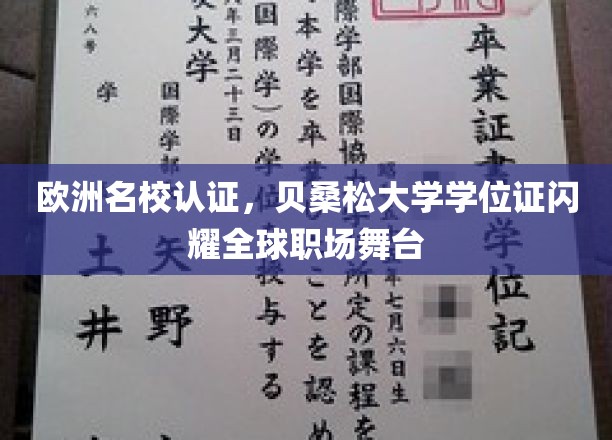 欧洲名校认证，贝桑松大学学位证闪耀全球职场舞台