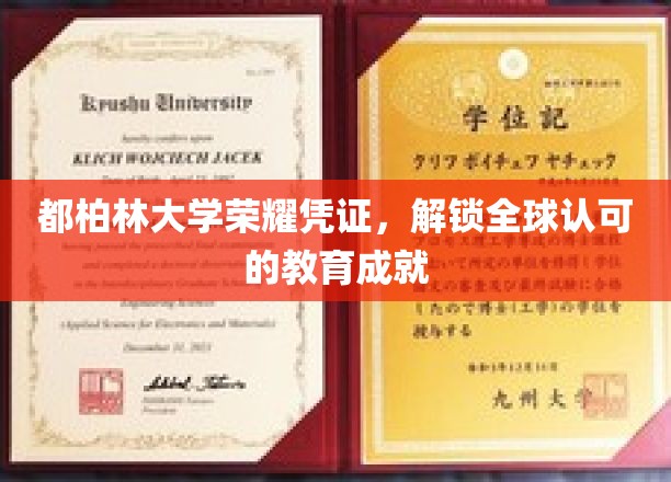 都柏林大学荣耀证书，引领国际教育成就新篇章
