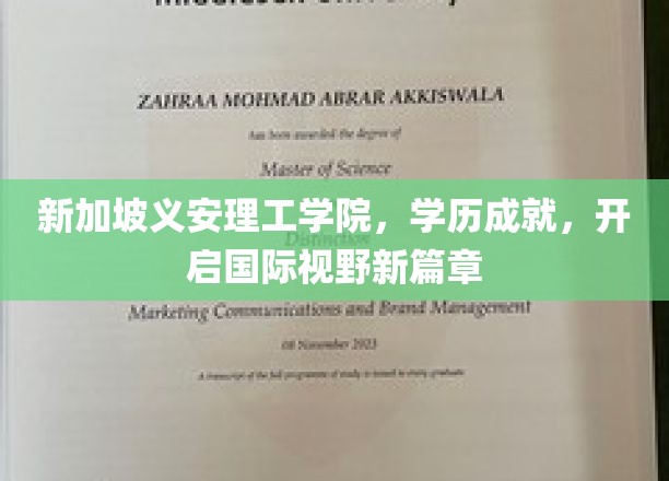 新加坡义安理工学院，学历铸就辉煌，开拓国际视野新境界